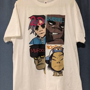 White Graphic T-Shirt with Cartoon Characters